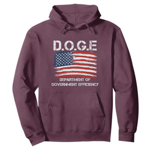 Trump Elon 2024 Hoodie D.O.G.E Department Of Government Efficiency DOGE TS02 Maroon Print Your Wear