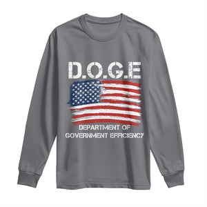 Trump Elon 2024 Long Sleeve Shirt D.O.G.E Department Of Government Efficiency DOGE TS02 Charcoal Print Your Wear