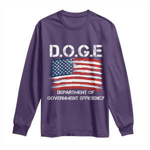 Trump Elon 2024 Long Sleeve Shirt D.O.G.E Department Of Government Efficiency DOGE TS02 Purple Print Your Wear