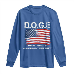 Trump Elon 2024 Long Sleeve Shirt D.O.G.E Department Of Government Efficiency DOGE TS02 Royal Blue Print Your Wear