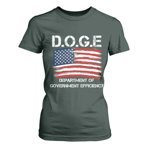 Trump Elon 2024 T Shirt For Women D.O.G.E Department Of Government Efficiency DOGE TS02 Dark Forest Green Print Your Wear