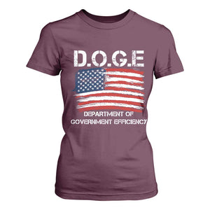 Trump Elon 2024 T Shirt For Women D.O.G.E Department Of Government Efficiency DOGE TS02 Maroon Print Your Wear