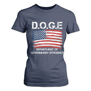 Trump Elon 2024 T Shirt For Women D.O.G.E Department Of Government Efficiency DOGE TS02 Navy Print Your Wear