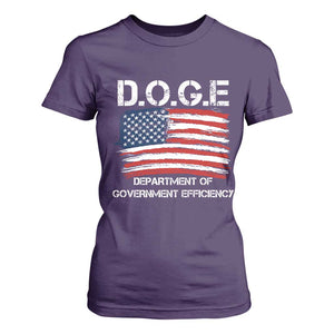 Trump Elon 2024 T Shirt For Women D.O.G.E Department Of Government Efficiency DOGE TS02 Purple Print Your Wear