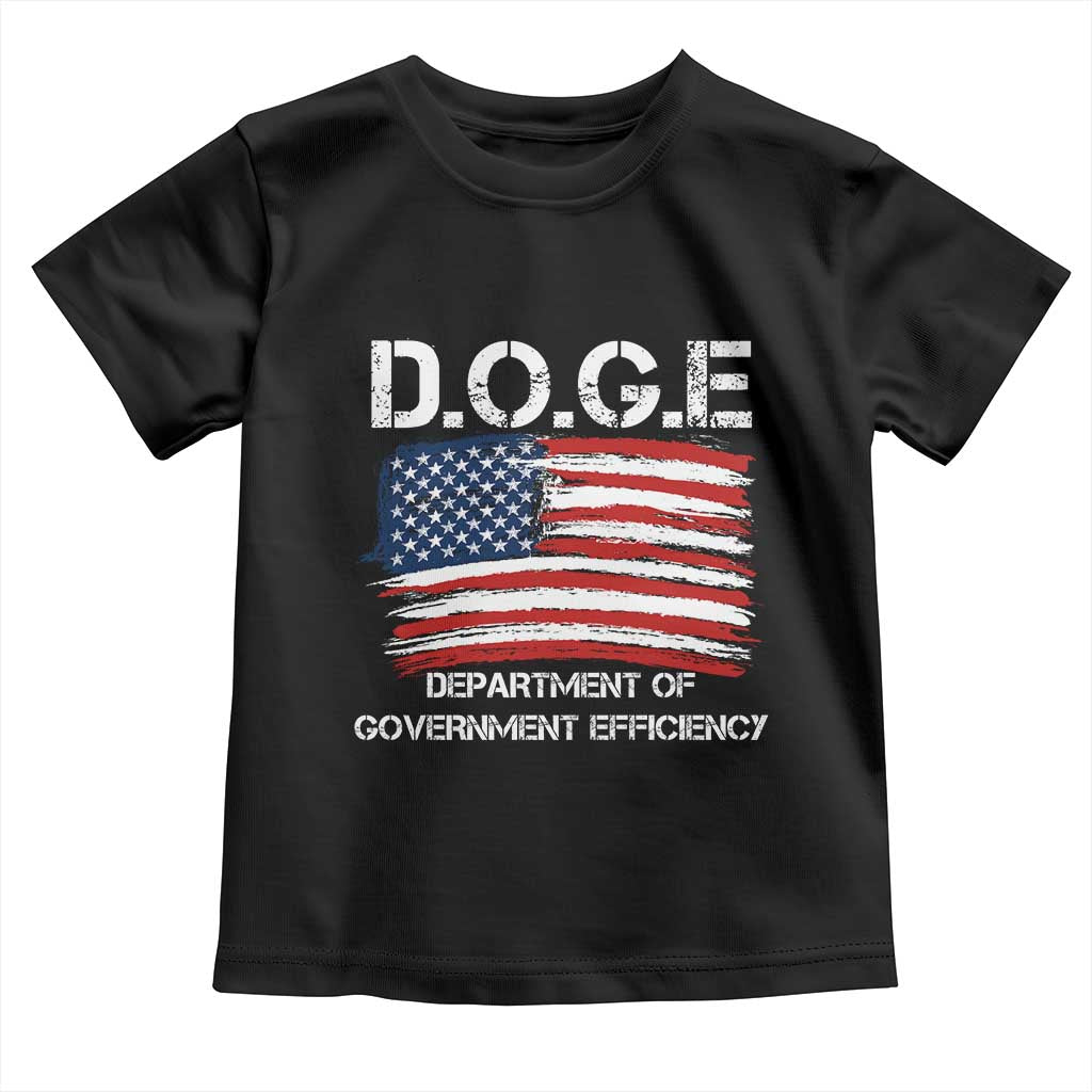 Trump Elon 2024 Toddler T Shirt D.O.G.E Department Of Government Efficiency DOGE TS02 Black Print Your Wear