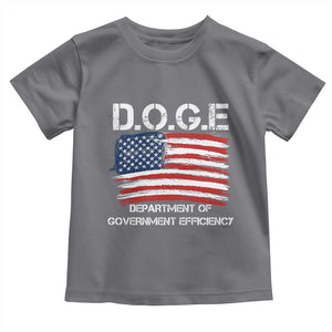 Trump Elon 2024 Toddler T Shirt D.O.G.E Department Of Government Efficiency DOGE TS02 Charcoal Print Your Wear