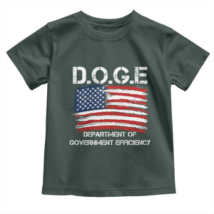 Trump Elon 2024 Toddler T Shirt D.O.G.E Department Of Government Efficiency DOGE TS02 Dark Forest Green Print Your Wear