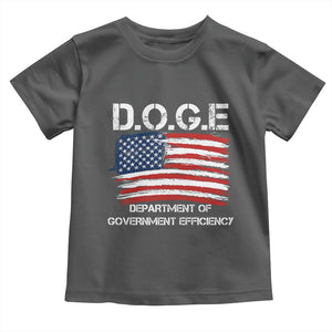 Trump Elon 2024 Toddler T Shirt D.O.G.E Department Of Government Efficiency DOGE TS02 Dark Heather Print Your Wear