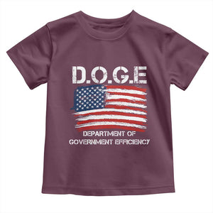 Trump Elon 2024 Toddler T Shirt D.O.G.E Department Of Government Efficiency DOGE TS02 Maroon Print Your Wear