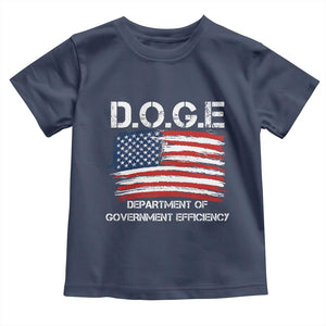 Trump Elon 2024 Toddler T Shirt D.O.G.E Department Of Government Efficiency DOGE TS02 Navy Print Your Wear