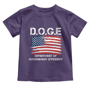 Trump Elon 2024 Toddler T Shirt D.O.G.E Department Of Government Efficiency DOGE TS02 Purple Print Your Wear