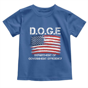 Trump Elon 2024 Toddler T Shirt D.O.G.E Department Of Government Efficiency DOGE TS02 Royal Blue Print Your Wear