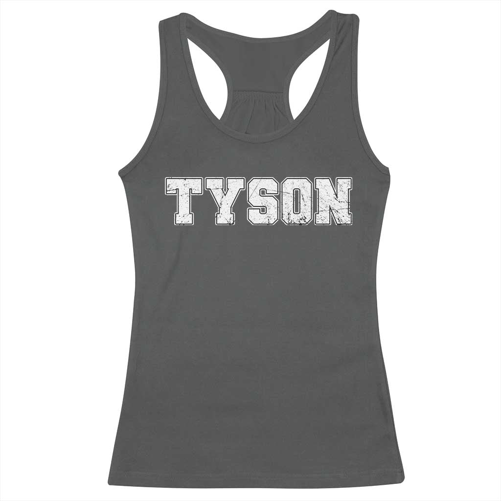 Team Tyson Racerback Tank Top Family Personalized Name Retro Vintage Minimalism TS02 Dark Heather Print Your Wear