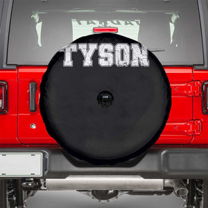 Team Tyson Spare Tire Cover Family Personalized Name Retro Vintage Minimalism TS02 Black Print Your Wear