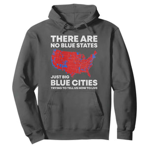 American Republican 2024 Hoodie There Are No Blue States Only Big Blue Cities America Map TS02 Dark Heather Print Your Wear