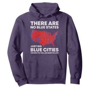 American Republican 2024 Hoodie There Are No Blue States Only Big Blue Cities America Map TS02 Purple Print Your Wear