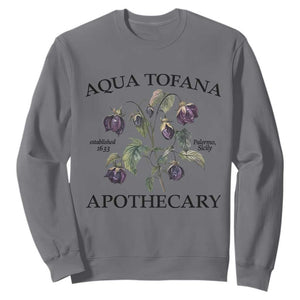Funny Feminist Vintage Aqua Tofana Apothecary Graphic Minimalism Sweatshirt TS02 Charcoal Print Your Wear