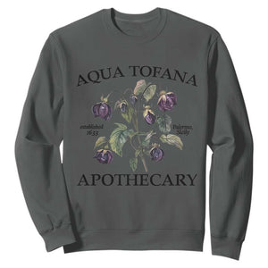 Funny Feminist Vintage Aqua Tofana Apothecary Graphic Minimalism Sweatshirt TS02 Dark Heather Print Your Wear