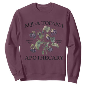 Funny Feminist Vintage Aqua Tofana Apothecary Graphic Minimalism Sweatshirt TS02 Maroon Print Your Wear