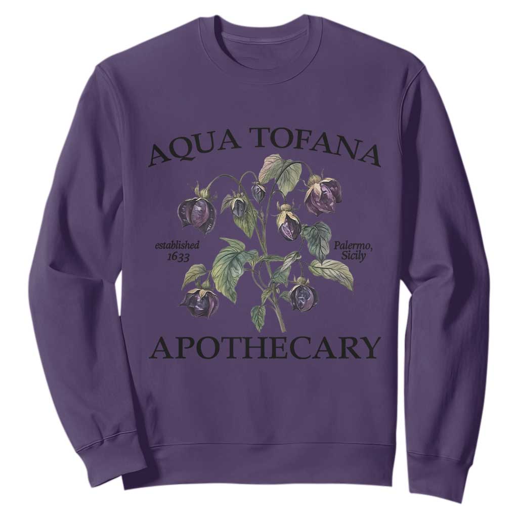Funny Feminist Vintage Aqua Tofana Apothecary Graphic Minimalism Sweatshirt TS02 Purple Print Your Wear