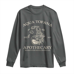 Funny Feminist Long Sleeve Shirt Aqua Tofana Apothecary Est 1633 Retro Vintage TS02 Dark Heather Print Your Wear