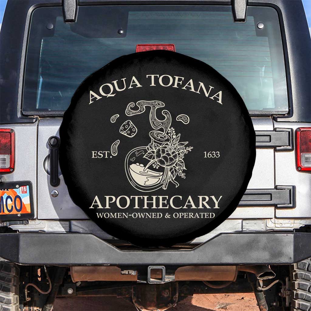 Funny Feminist Spare Tire Cover Aqua Tofana Apothecary Est 1633 Retro Vintage TS02 No hole Black Print Your Wear