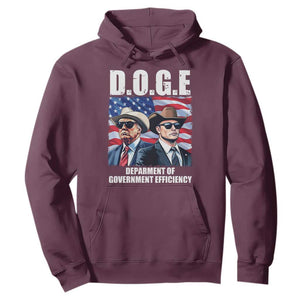 Trump Elon 2024 Hoodie D.O.G.E Department Of Government Efficiency TS02 Maroon Print Your Wear