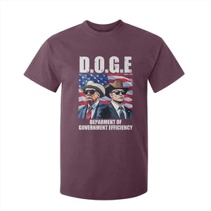 Trump Elon 2024 T Shirt For Kid D.O.G.E Department Of Government Efficiency TS02 Maroon Print Your Wear