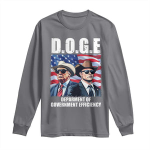 Trump Elon 2024 Long Sleeve Shirt D.O.G.E Department Of Government Efficiency TS02 Charcoal Print Your Wear