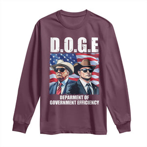 Trump Elon 2024 Long Sleeve Shirt D.O.G.E Department Of Government Efficiency TS02 Maroon Print Your Wear