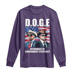 Trump Elon 2024 Long Sleeve Shirt D.O.G.E Department Of Government Efficiency TS02 Purple Print Your Wear