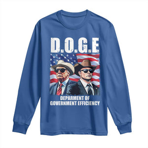 Trump Elon 2024 Long Sleeve Shirt D.O.G.E Department Of Government Efficiency TS02 Royal Blue Print Your Wear