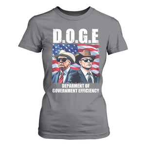 Trump Elon 2024 T Shirt For Women D.O.G.E Department Of Government Efficiency TS02 Charcoal Print Your Wear