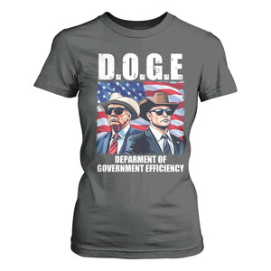 Trump Elon 2024 T Shirt For Women D.O.G.E Department Of Government Efficiency TS02 Dark Heather Print Your Wear