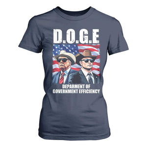 Trump Elon 2024 T Shirt For Women D.O.G.E Department Of Government Efficiency TS02 Navy Print Your Wear