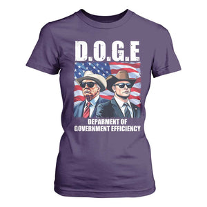 Trump Elon 2024 T Shirt For Women D.O.G.E Department Of Government Efficiency TS02 Purple Print Your Wear