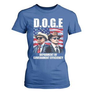 Trump Elon 2024 T Shirt For Women D.O.G.E Department Of Government Efficiency TS02 Royal Blue Print Your Wear