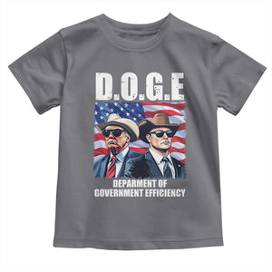 Trump Elon 2024 Toddler T Shirt D.O.G.E Department Of Government Efficiency TS02 Charcoal Print Your Wear