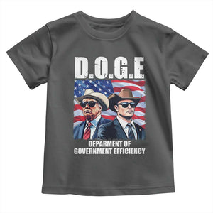 Trump Elon 2024 Toddler T Shirt D.O.G.E Department Of Government Efficiency TS02 Dark Heather Print Your Wear