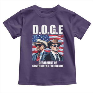 Trump Elon 2024 Toddler T Shirt D.O.G.E Department Of Government Efficiency TS02 Purple Print Your Wear