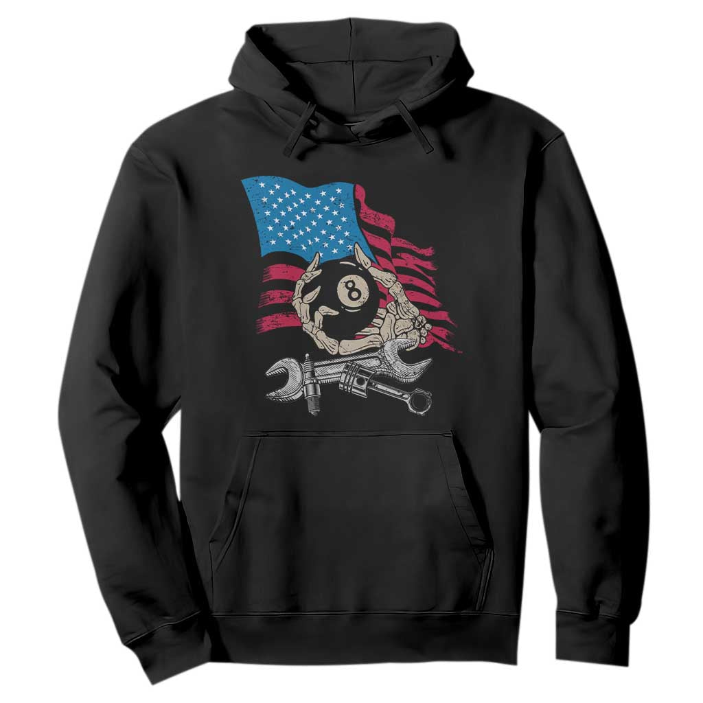 Mechanic Engineer Hoodie Mechanic Auto Car Repair American Flag Vintage Graphic TS02 Black Print Your Wear