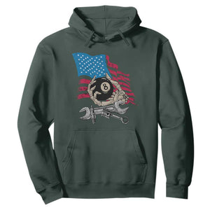 Mechanic Engineer Hoodie Mechanic Auto Car Repair American Flag Vintage Graphic TS02 Dark Forest Green Print Your Wear