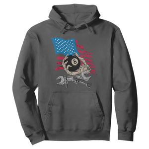 Mechanic Engineer Hoodie Mechanic Auto Car Repair American Flag Vintage Graphic TS02 Dark Heather Print Your Wear