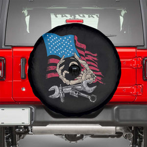 Mechanic Engineer Spare Tire Cover Mechanic Auto Car Repair American Flag Vintage Graphic TS02 Black Print Your Wear