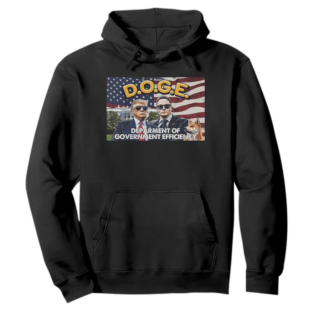 Trump Elon 2024 Hoodie D.O.G.E DOGE Department Of Government Efficiency TS02 Black Print Your Wear