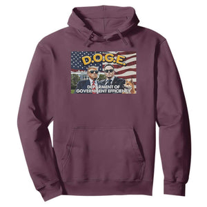 Trump Elon 2024 Hoodie D.O.G.E DOGE Department Of Government Efficiency TS02 Maroon Print Your Wear