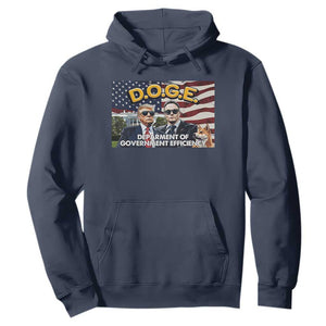 Trump Elon 2024 Hoodie D.O.G.E DOGE Department Of Government Efficiency TS02 Navy Print Your Wear