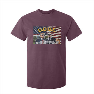 Trump Elon 2024 T Shirt For Kid D.O.G.E DOGE Department Of Government Efficiency TS02 Maroon Print Your Wear