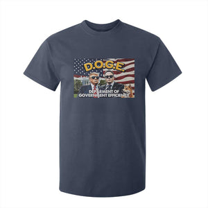 Trump Elon 2024 T Shirt For Kid D.O.G.E DOGE Department Of Government Efficiency TS02 Navy Print Your Wear