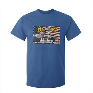 Trump Elon 2024 T Shirt For Kid D.O.G.E DOGE Department Of Government Efficiency TS02 Royal Blue Print Your Wear